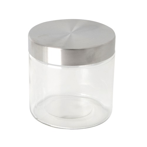 Bote de vidrio con tapa de acero inoxidable, 0,8 litros, ACTUEL.