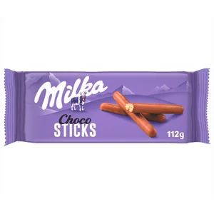 MILKA Galletas de chocolate con forma de sticks 112 g.