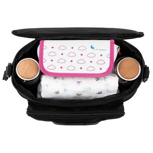 Bolsa organizadora para carrito de paseo, color negro, INTERBABY.