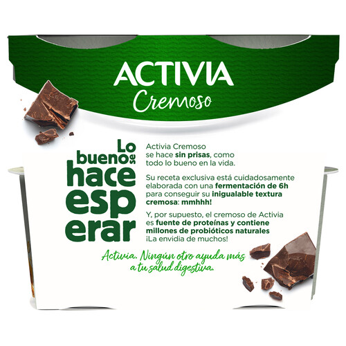 ACTIVIA Bífidus cremoso con 6 horas de fermentación y stracciatella ACTIVIA de Danone 4 x 115 g.