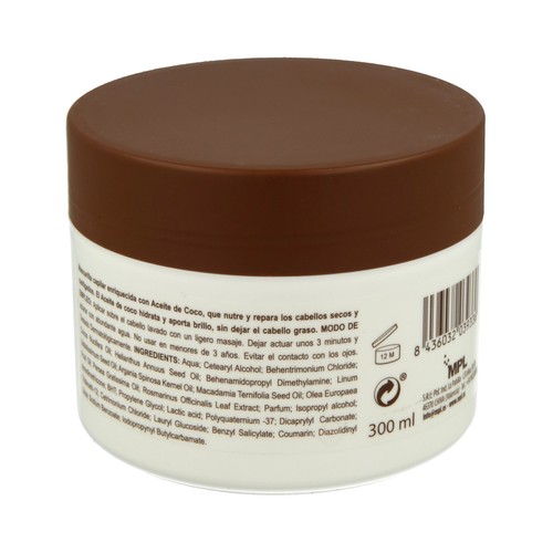 SANKO Mascarilla capilar con aceite de coco, para cabellos secos y castigados SANKO 300 ml.