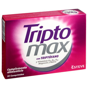 Imagen de TRIPTOMAX Complemento alimenticio a base de Triptófano, vitaminas (B3, B5, B6), magnesio y hierro 30 uds.