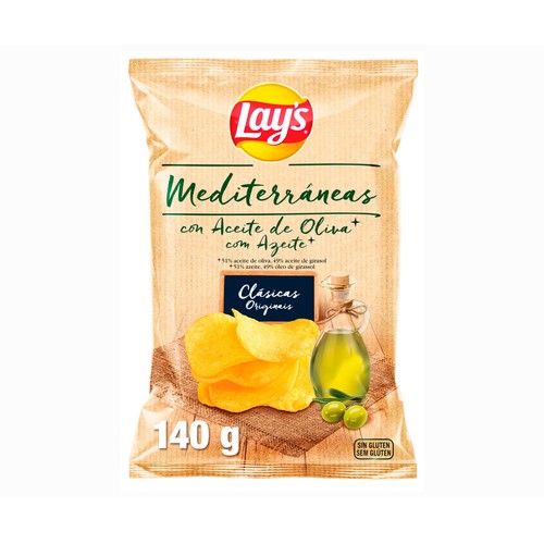 LAY'S Artesanas Patatas fritas artesanas en aceite de oliva en bolsa 140 gr.