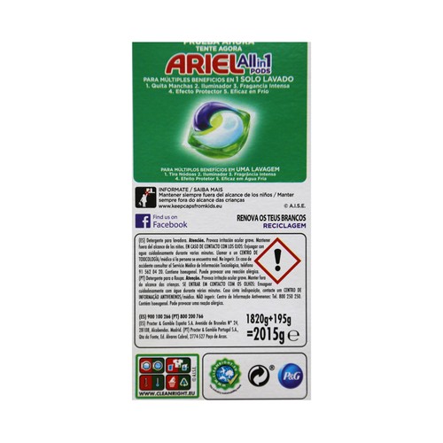 Detergente en polvo Original ARIEL ACTILIFT 31 lav 2,015 kg.
