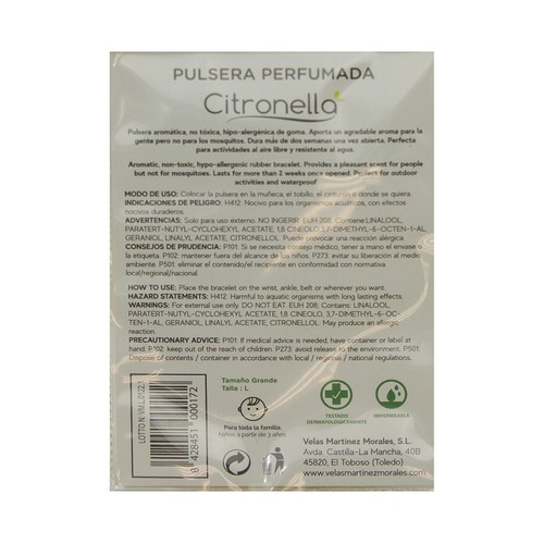 LUMAR Pulsera de citronela talla L.