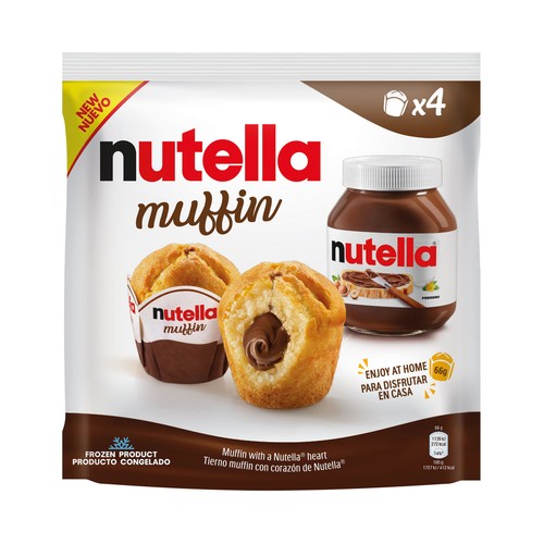 NUTELLA Muffin (magdalena) congelado con corazón de nutella 4 uds.