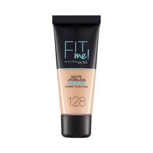 MAYBELLINE Fit me! tono 128  Fondo de maquillaje con acabado mate, para pieles normales a grasas.
