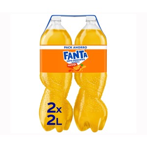 FANTA ZERO Refresco de naranja sin azúcares añadidos pack 2 botellas x 2 l.