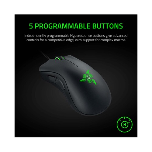 Ratón gaming  RAZER DeathAdder Essential, 6400 DPI, 5 botones programables.