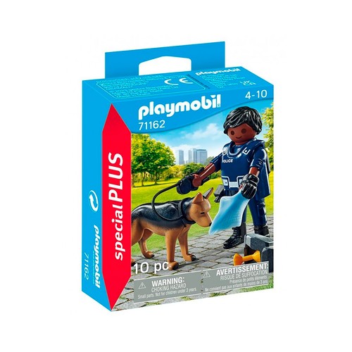 PLAYMOBIL Special Plus Policía con perro rastreador y botín oculto.