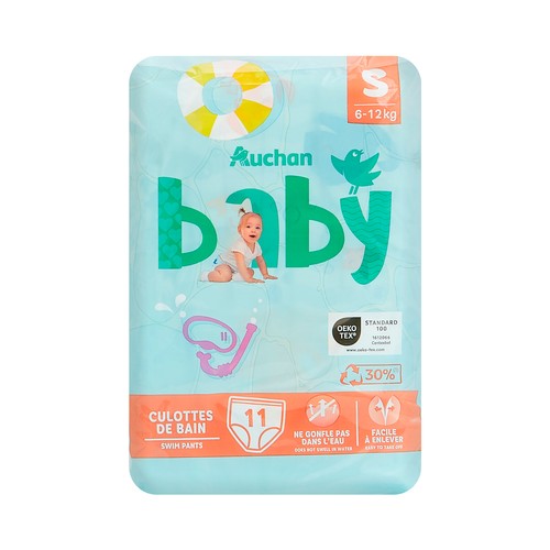 PRODUCTO ALCAMPO Baby Pañales bañador unisex (bañador desechable) talla S, para niños de 6 a 12 kilos 11 uds.
