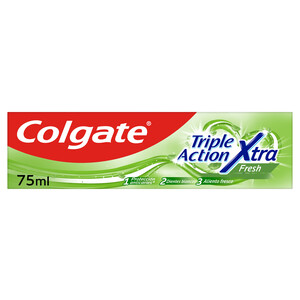 COLGATE Pasta de dientes con flúor y triple acción (blanqueante, aliento fresco y anti-caries) COLGATE Xtra fresh 75 ml.