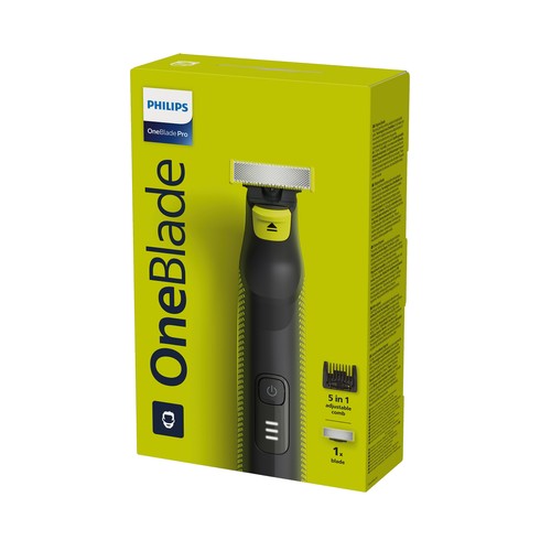 Afeitadora PHILIPS Oneblade Pro QP6506/15, afeitadora multifunción, uso en seco y  humedo, autonomía 90 min