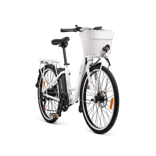 Bicicleta eléctrica YOUIN You-Ride Paris, color blanco, 250W, 6 velocidades, ruedas 26”, autonomía 35km..