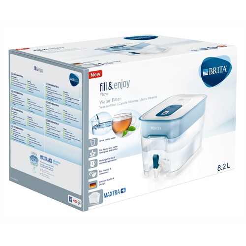 Dispensador para agua con filtro, 8 litros, Flow BRITA.