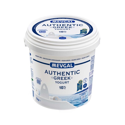 MEVGAL Yogur griego 10% materia grasa, sabor natural 900 g.