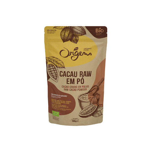 ORIGENS Cacao en polvo crudo ecológico ORIGENS 100 g.