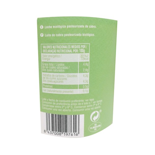 LACABRA Leche entera de cabra ecológica 1 L.