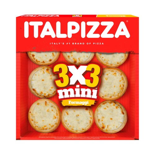 ITALPIZZA Mini pizzas congeladas de queso 9 uds.