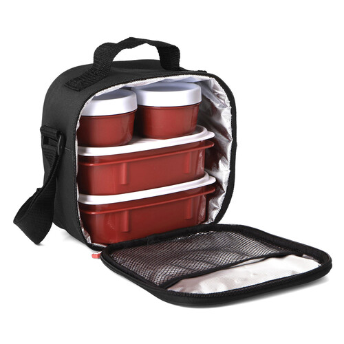 Bolsa porta-alimentos con 2 compartimentos y 4 recipientes herméticos, Kit Urban Food TATAY.