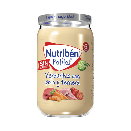 NUTRIBÉN Potitos® de verduritas con pollo y ternera, a partir de 6 meses 235 g.