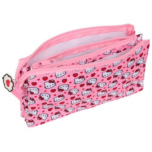 Estuche portatodo triple. HELLO KITTY
