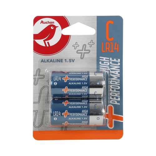 Pack de 2 pilas alcalinas C, LR14, 1,5V, PRODUCTO ALCAMPO +power.