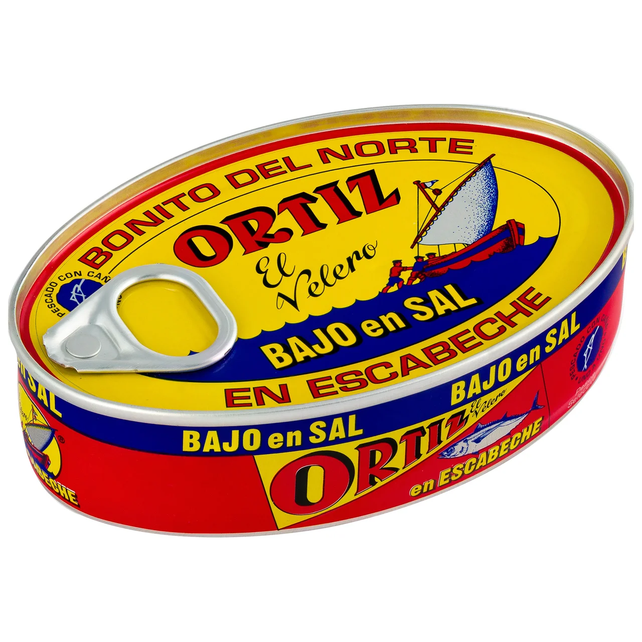 Bonito del norte en escabeche con contenido reducido en sal 82 g.