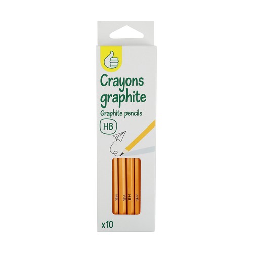 Set 10 lápices grafito hb, PRODUCTO ECONÓMICO ALCAMPO.