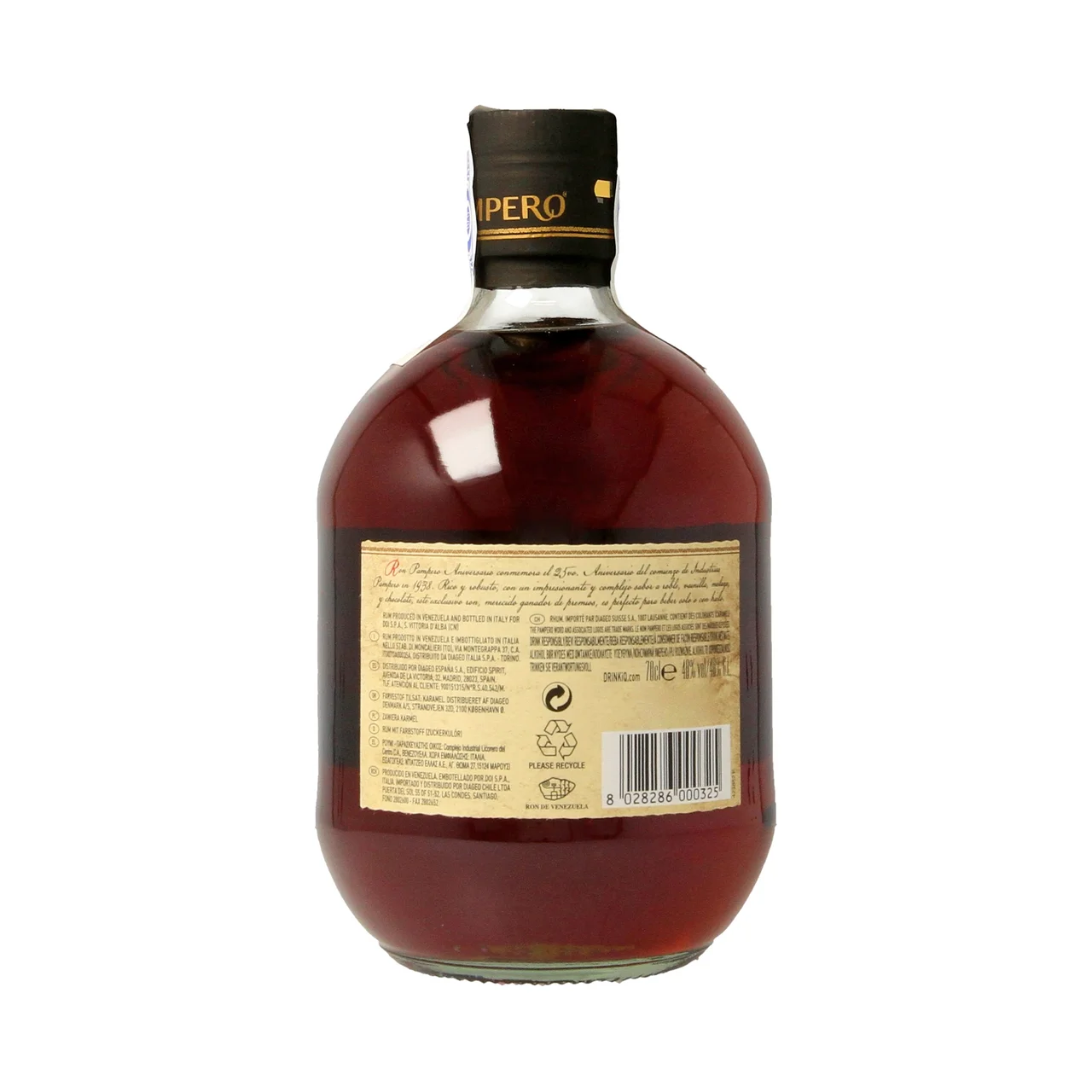 PAMPERO Ron dorado venezolano PAMPERO Aniversario botella de 70 cl.