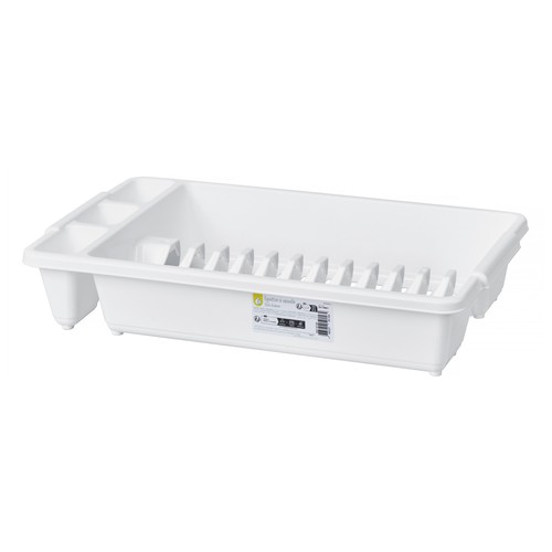 Escurre platos de plástico color blanco PRODUCTO ECONÓMICO AUCHAN.