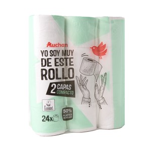 PRODUCTO ALCAMPO Papel higiénico compacto de doble capa con certificado Ecolabel 24 uds.