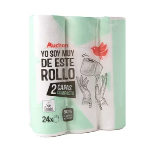 PRODUCTO ALCAMPO Papel higiénico compacto de doble capa con certificado Ecolabel 24 uds.