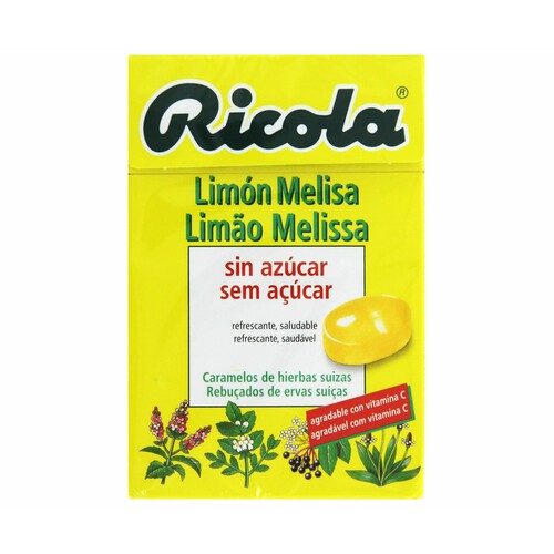 RICOLA Caramelos sin azúcar con sabor a limón y melisa y acción refrescante RICOLA 50 g.