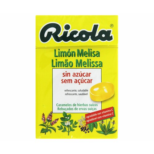 Caramelos sin azúcar con sabor a limón y melisa y acción refrescante RICOLA 50 g.