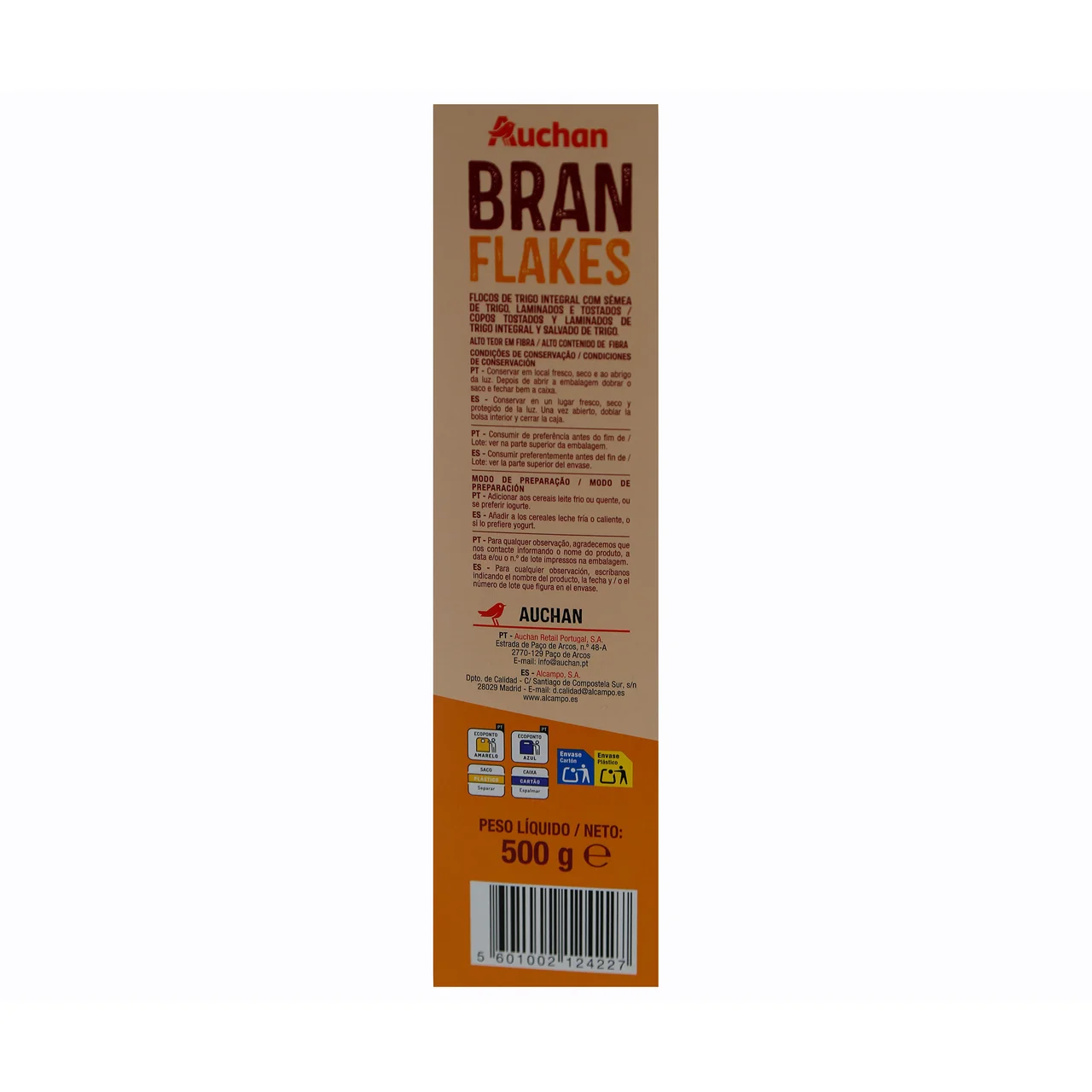 PRODUCTO ALCAMPO Cereal copo trigo con salvado bran flakes 500 g.