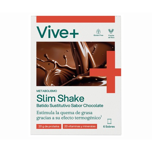 VIVE+ SALUD Y VIDA Batido sustitutivo sabor chocolate, con extracto té verde y guaraná VIVE + SALUD Y VIDA 180 g.
