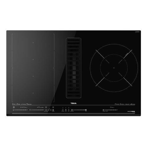 Placa inducción TEKA Mastersense Air Afc 87628 MST con extractor integrado y zona paellera, 3 zonas de cocción, potencia: 7200w, Zona flex, programable, 9 niveles de potencia por zona, A: 80cm.