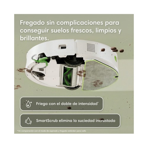 iRobot Roomba 115 Combo blanco, navegación láser, aspira y friega, 270 min de autonomía, 15 KPa