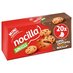 NOCILLA Galletas con gotas de chocolate rellenas con crema de cacao y avellanas 160 g.