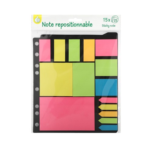 Set notas adhesivas surtidas para carpeta. ALCAMPO