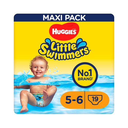 HUGGIES Pañales bañador unisex (bañador desechable) talla 5 - 6, para niños de 12 a 18 kilos HUGGIES Little swimmers 19 uds.