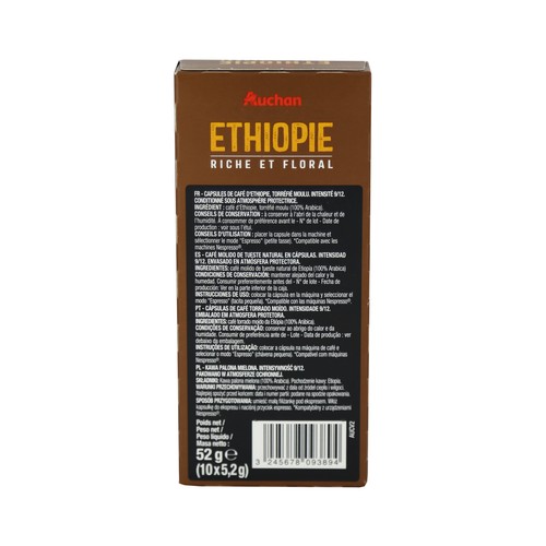 PRODUCTO ALCAMPO Café en cápsulas Etiopia I9, 10 uds.