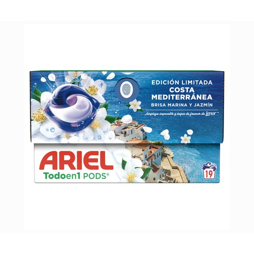 ARIEL Detergente cápsulas costa mediterránea 19 ds.
