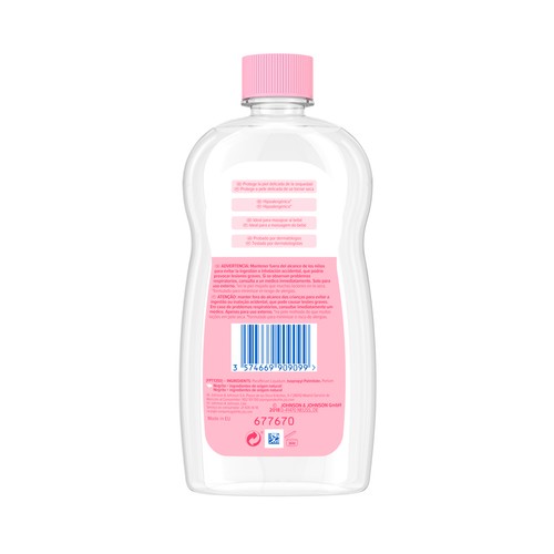 JOHNSON"S Aceite corporal hidratante e hipoalergénico, para toda la familia 500 ml.