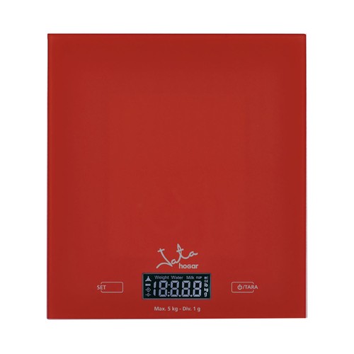 Báscula de cocina de precisión con 5kg de peso máximo, modelo 729 color rojo JATA.