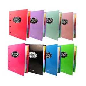 Imagen de Carpeta tamaño A4 con anillas mixtas de 40 mm y cierre con goma + recambio de 120 hojas de 90 gr en cuadrícula (4x4 mm), OCEAN