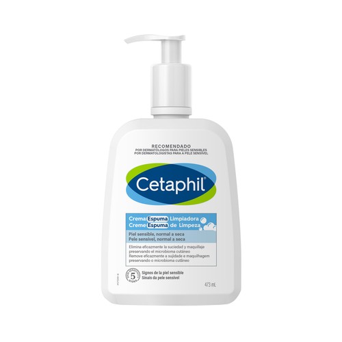 CETAPHIL Crema espuma limpiadora con aloe vera y vitaminas del grupo B 473 ml.
