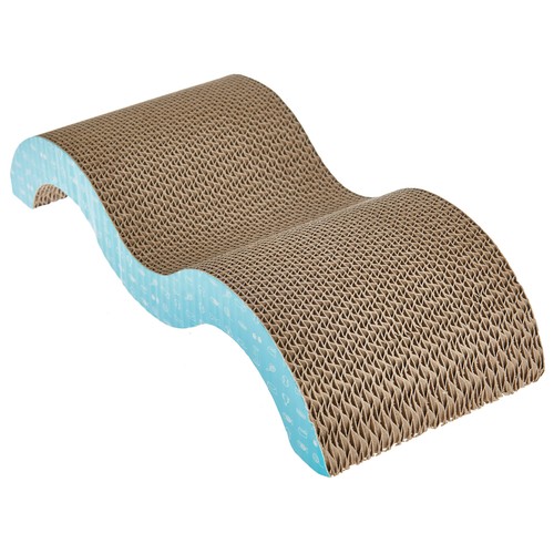PRODUCTO ALCAMPO Rascador corrugado de 45 cm. para gatos, con forma de onda.