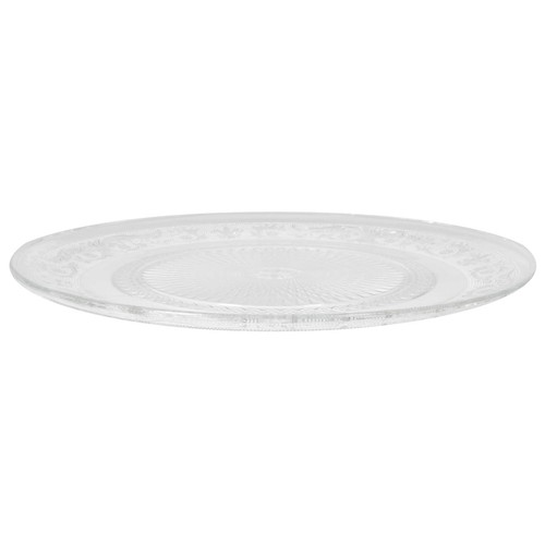 Bajo plato 33cm de vidrio con relieve Kate Optical, ACTUEL